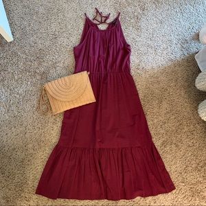 Banana Republic Factory Tiered Halter Midi Dress